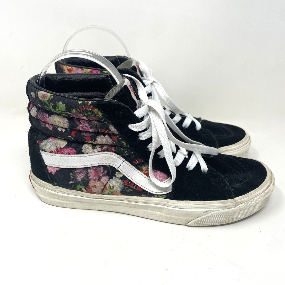 Vans Custom Sk8-Hi Floral Suede Hightop Sneakers Men Size 7.5â Women's 9